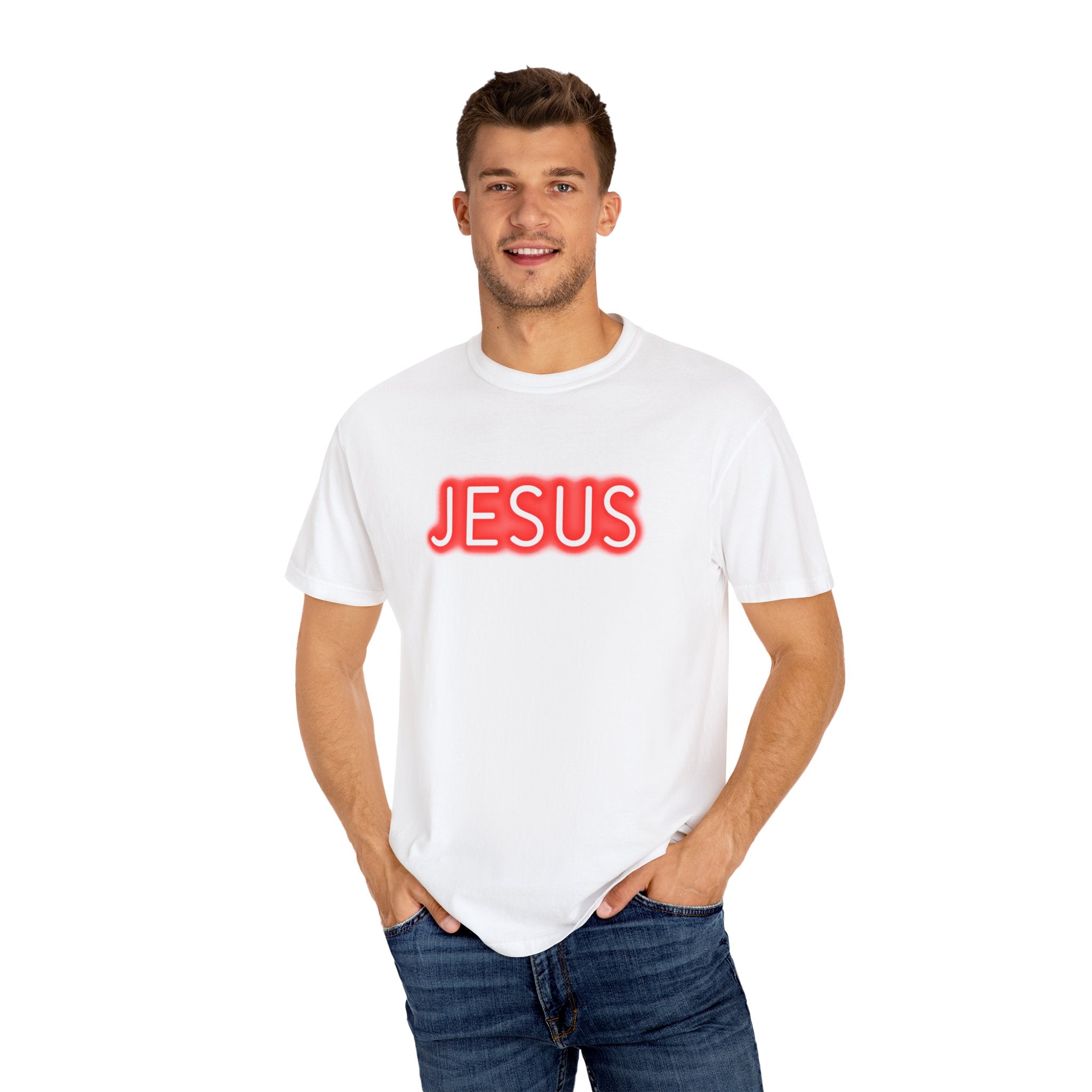 Neon Jesus Saves T-Shirt